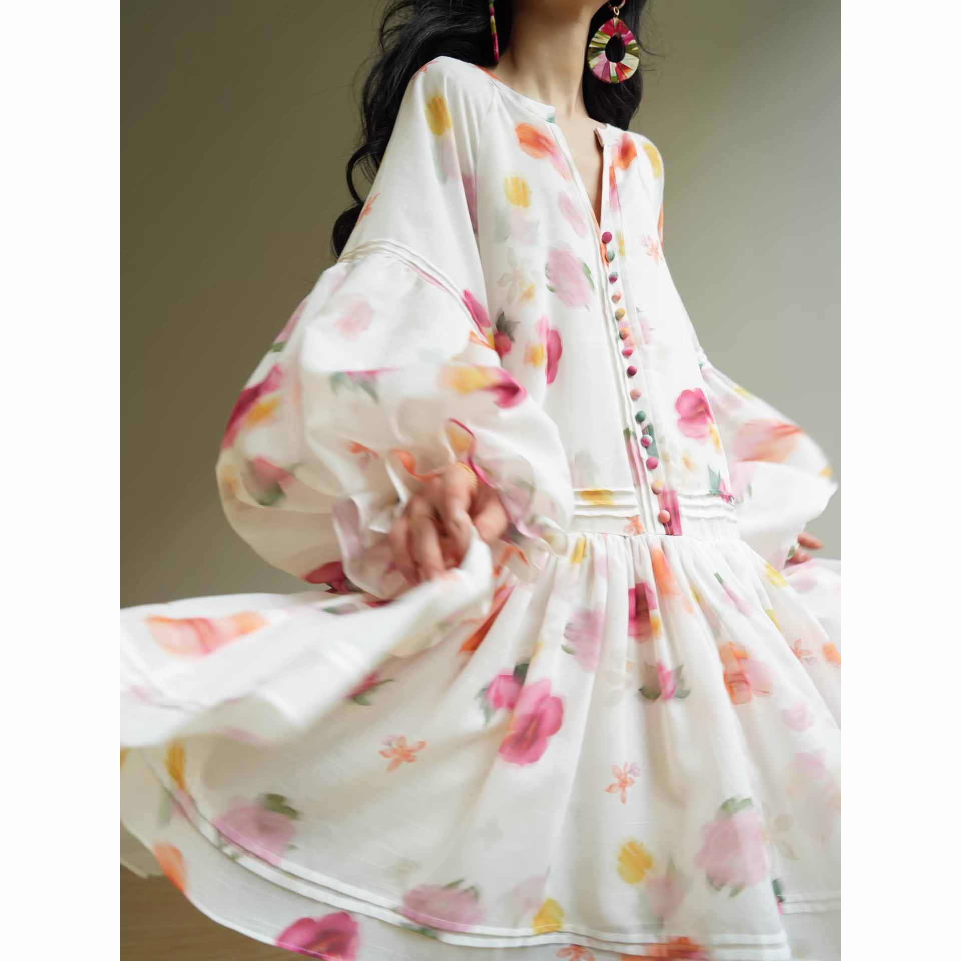 Custom Printed Loose Beach Resort Doll Dress (2)