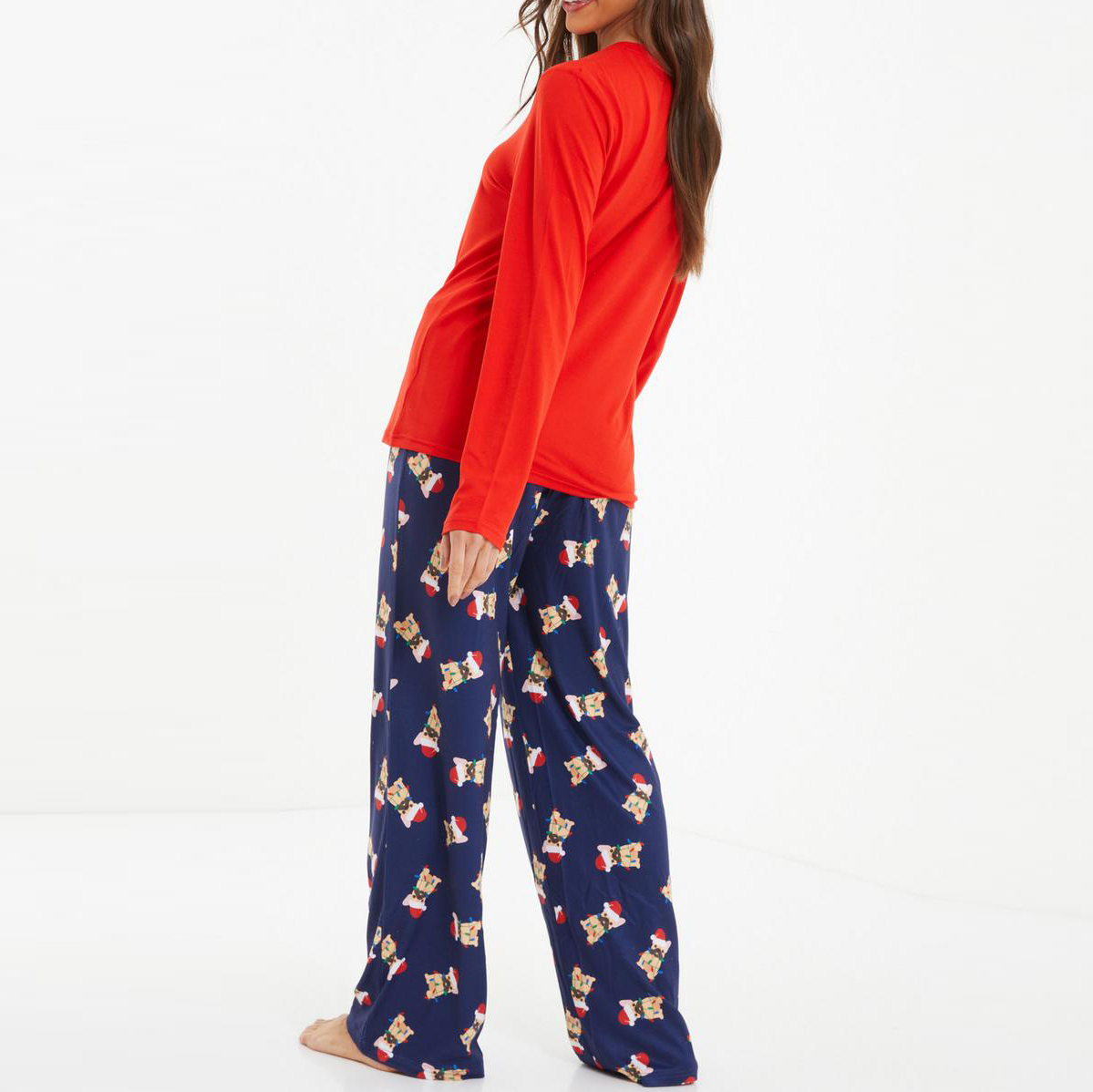 Custom Red Printing Pyjama Set Factory (2)