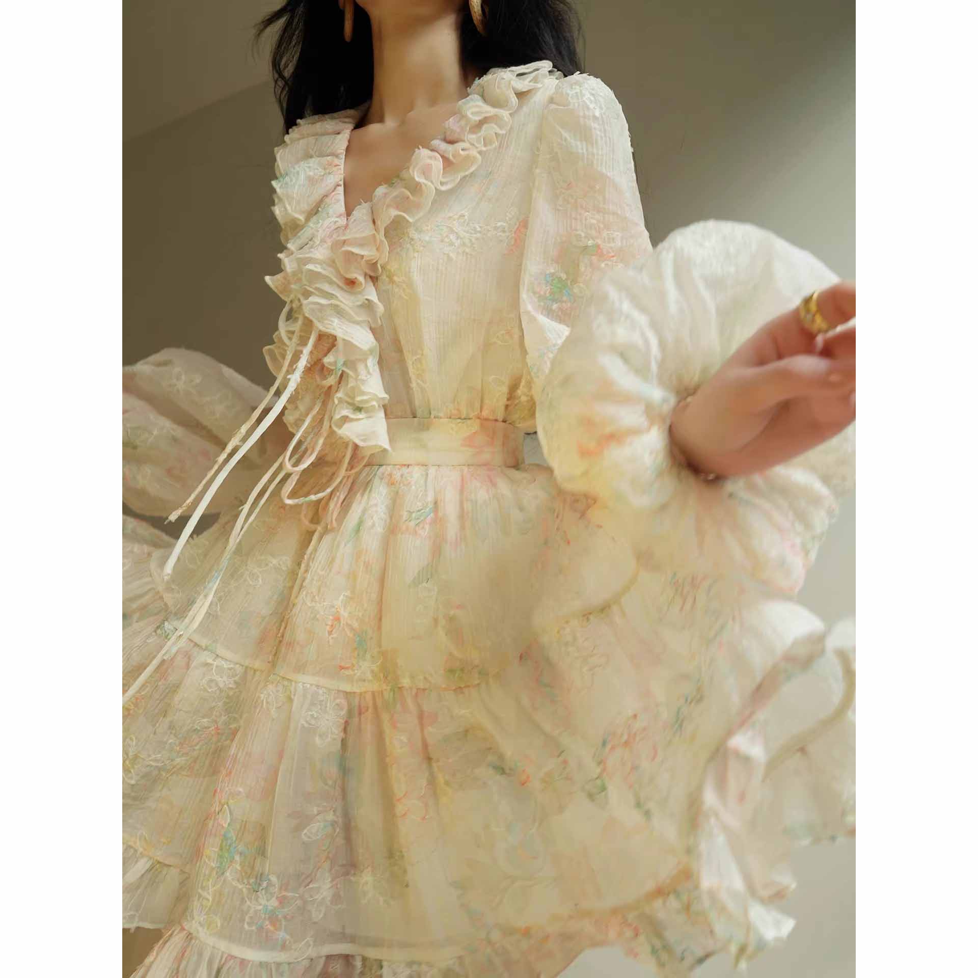 Custom Ruffled Blouse Resort Set (4)