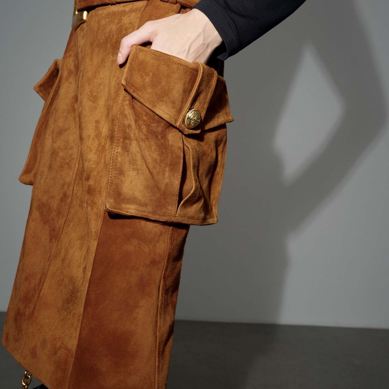 Custom Sheepskin Luxury High-End Belt Vintage Skirt (2)