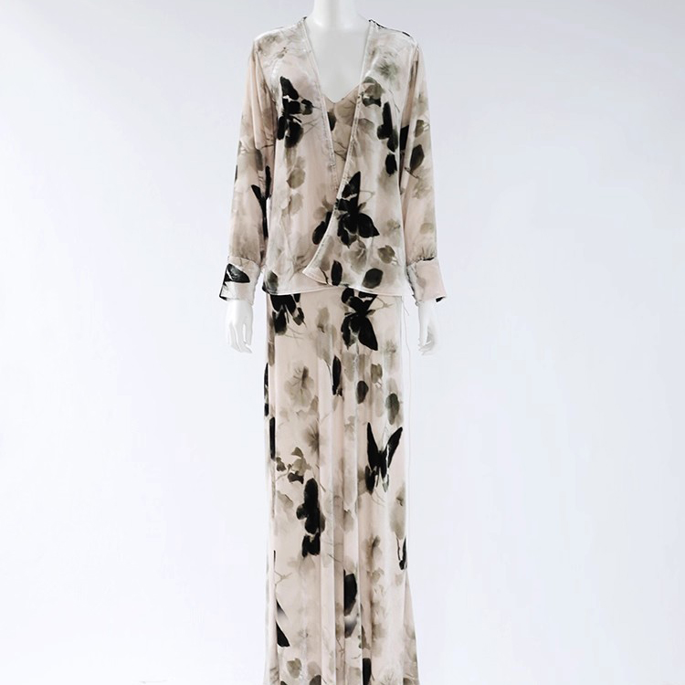 Custom Silk Velvet Strapless Maxi Dress (4)