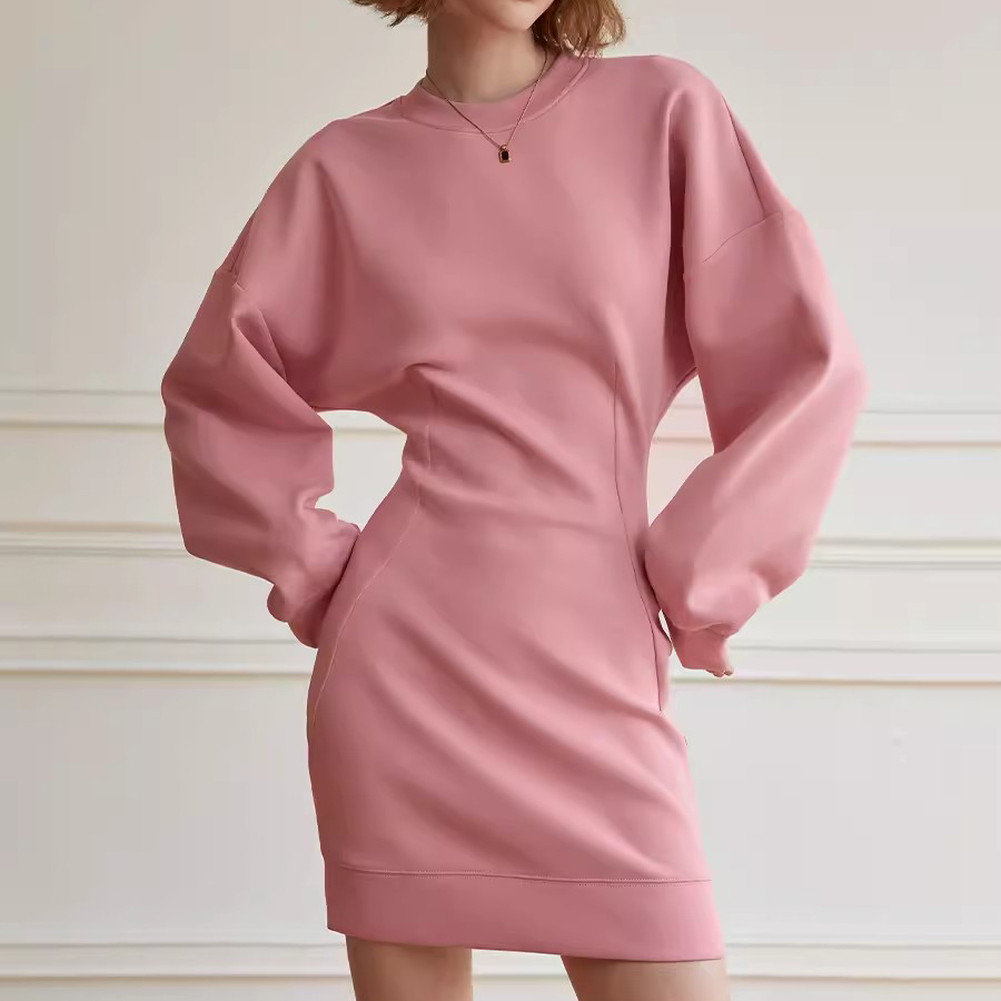 Custom Simple Casual Sweatshirt Dress Manufacture (3)