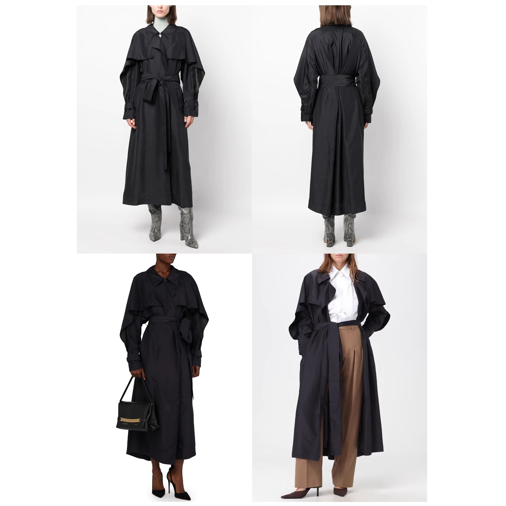 Custom Tailored Ruffle Silhouette Trench Coat Factory (3)