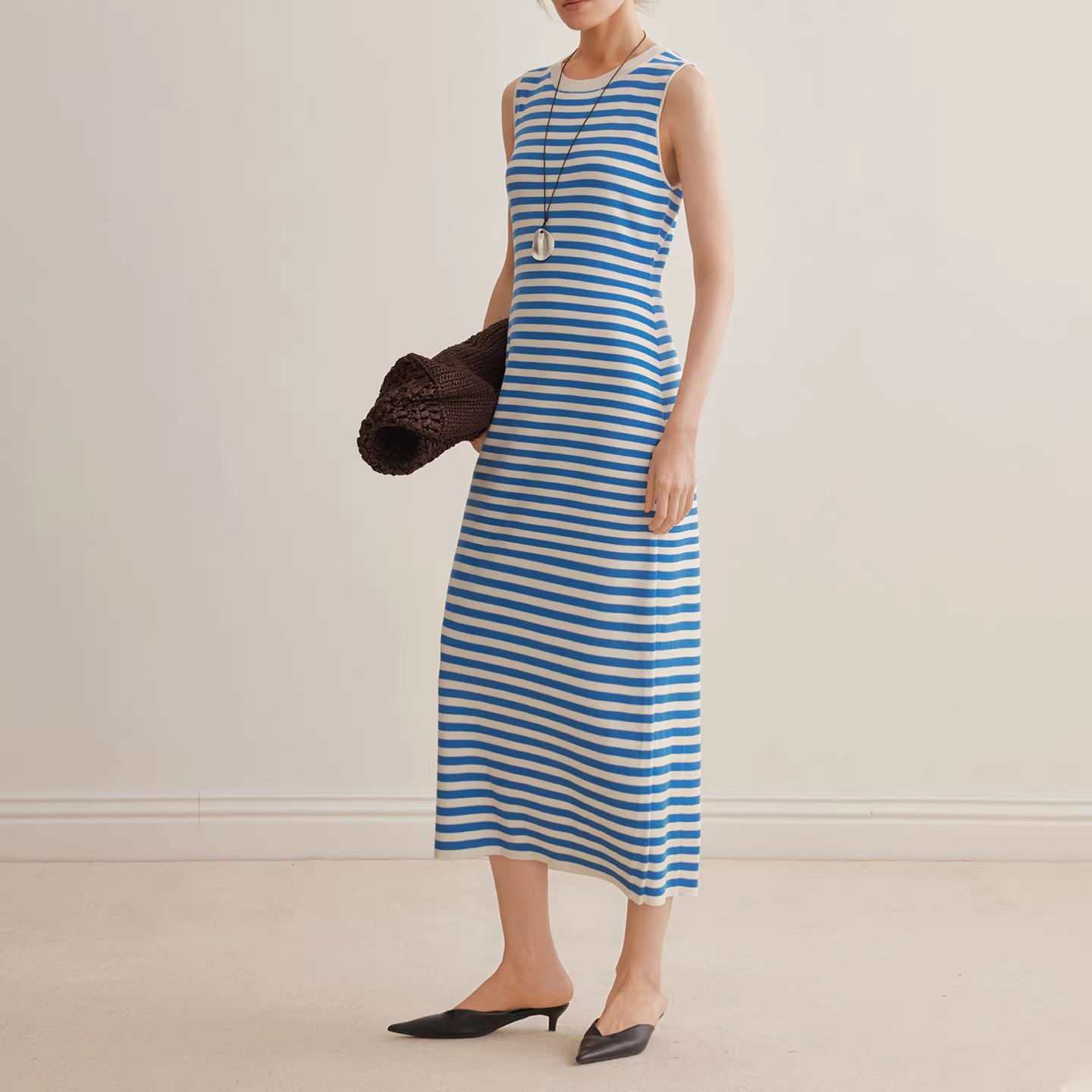 Custom Tencel Striped Tank Dress (2)