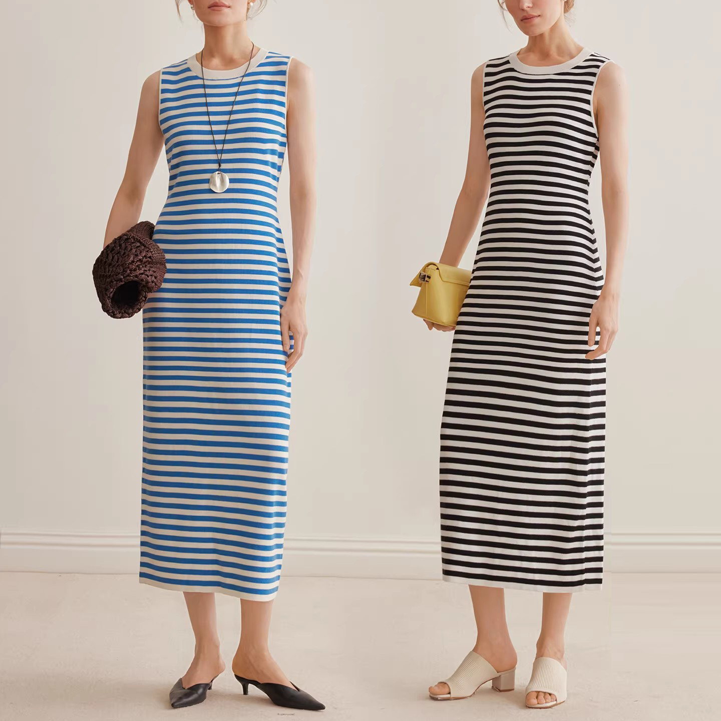 Custom Tencel Striped Tank Dress (3)