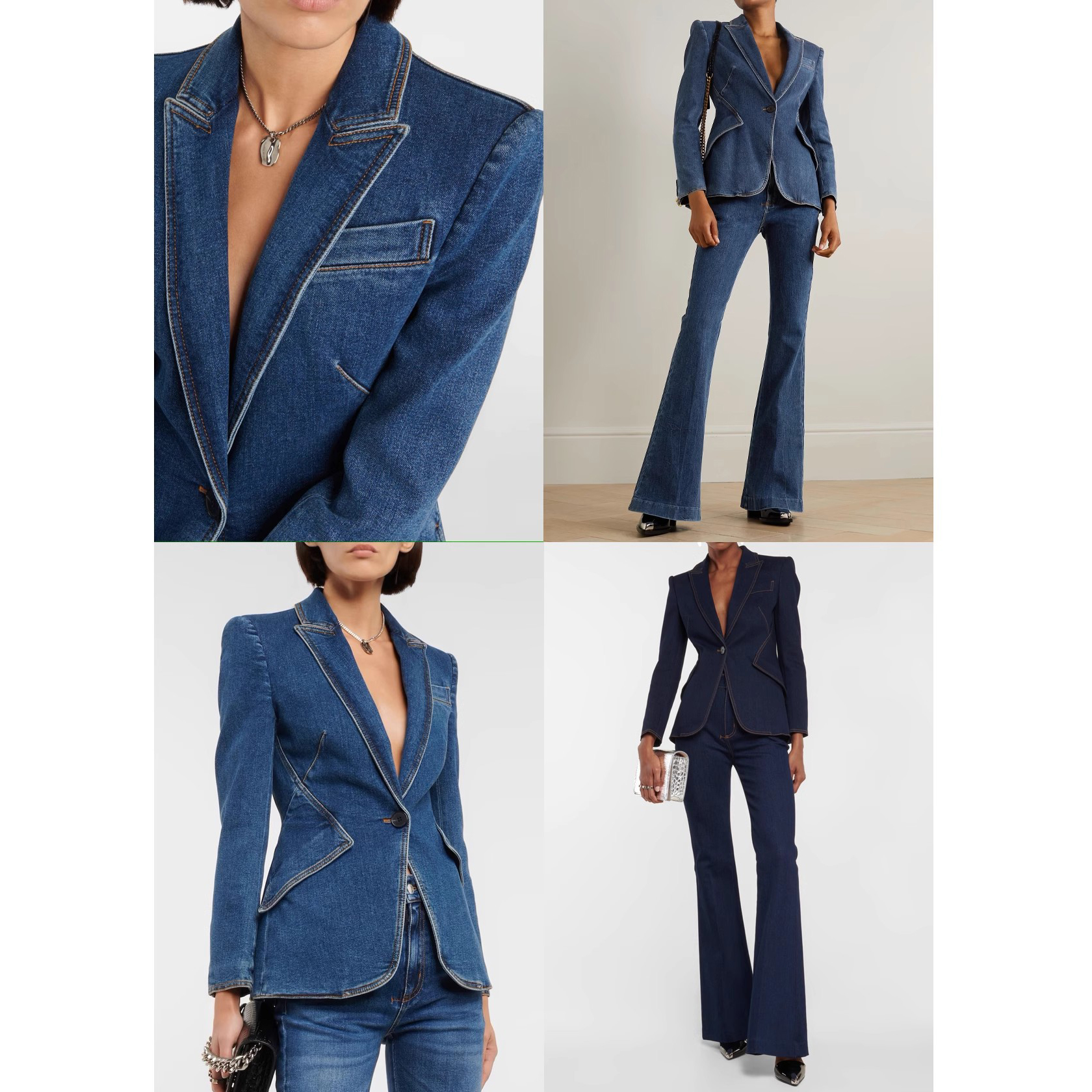 Custom Unique Tailored Denim Suit Factor (6)