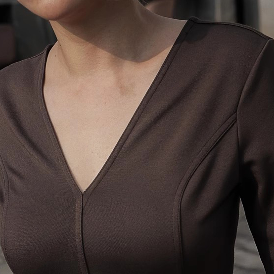 Custom V-Neck Elegant Midi Casual Dresses (7)