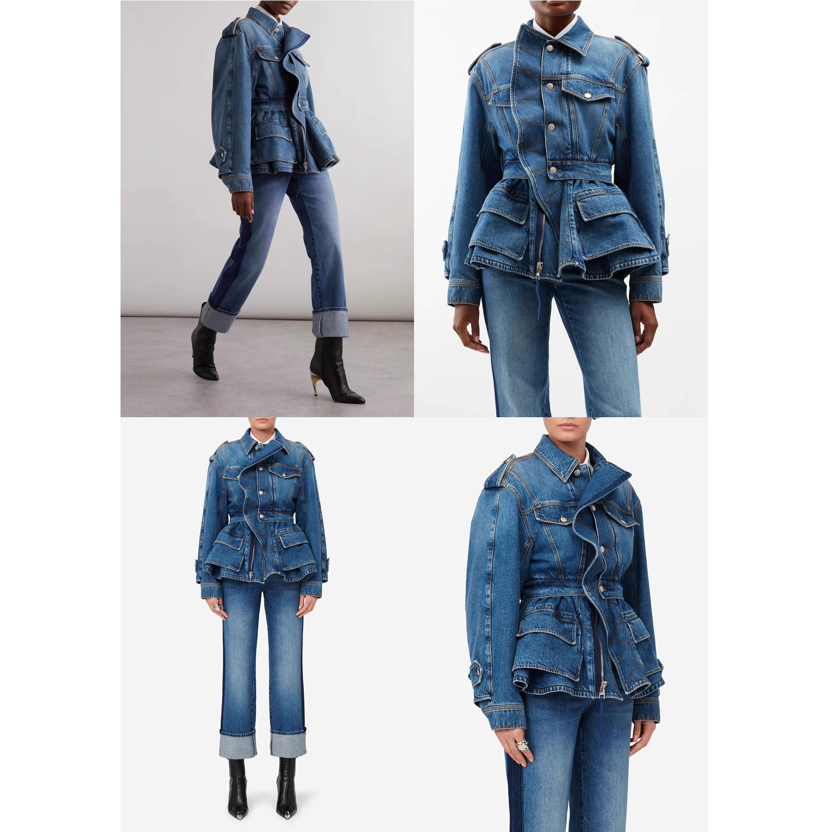 Custom Vintage Ruffle Denim Jacket Manufacture (2)