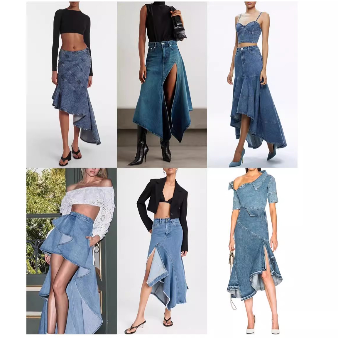 Custom Vintage Washed Denim Skirt Manufacturer