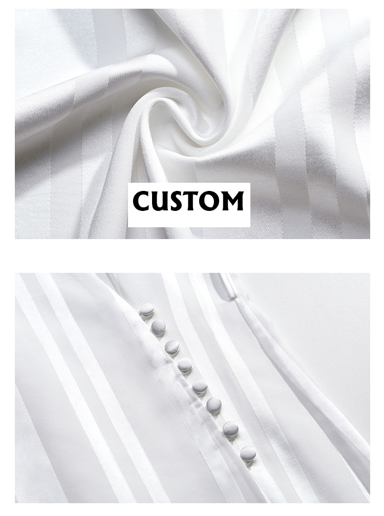 Pijama personalizado cetim branco listrado seda feminina (1)