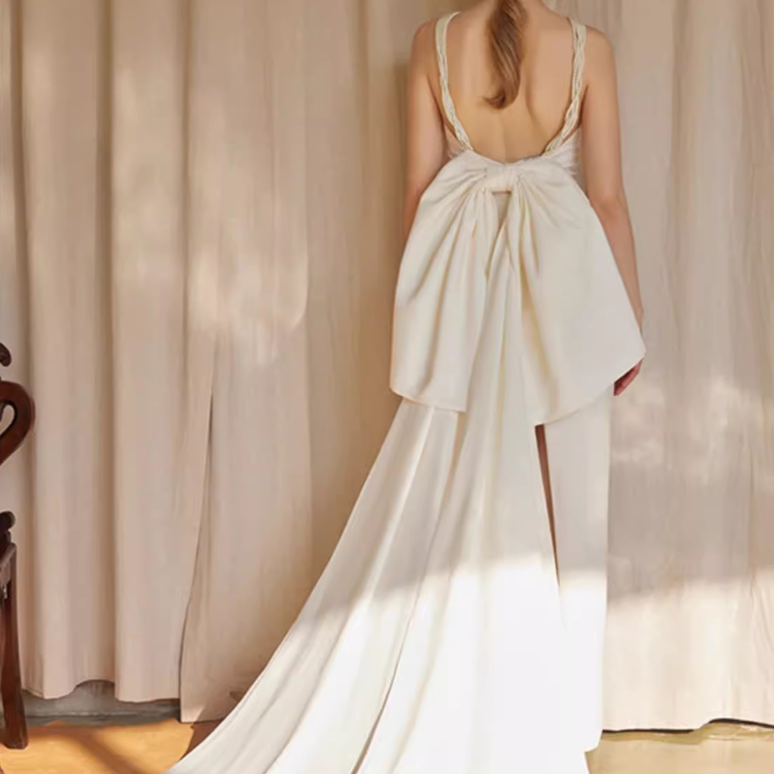 Customised Bridal White Long Neck Dress Manufacturer (6)
