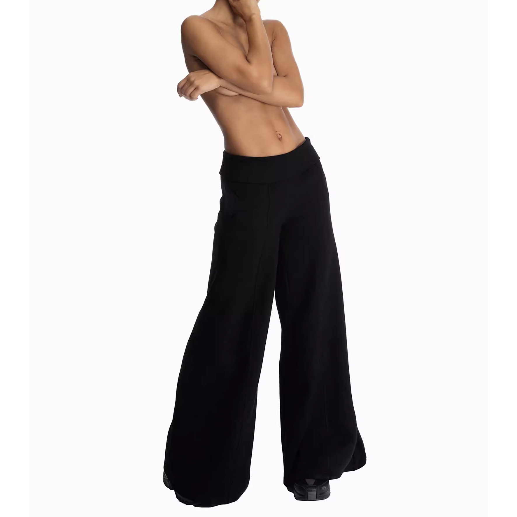 Customised Casual Street Loose Wide Leg Sweatshirt Pants Women Manufacture (6)