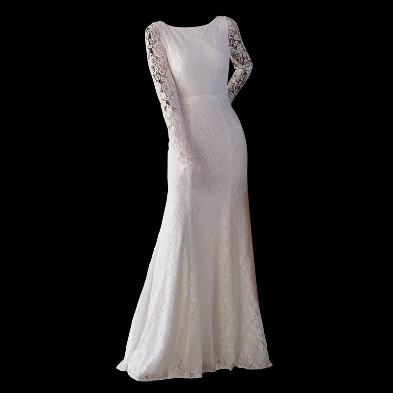 Customized Bridal Lace Fishtail Wedding Dress Manufacturer (7)
