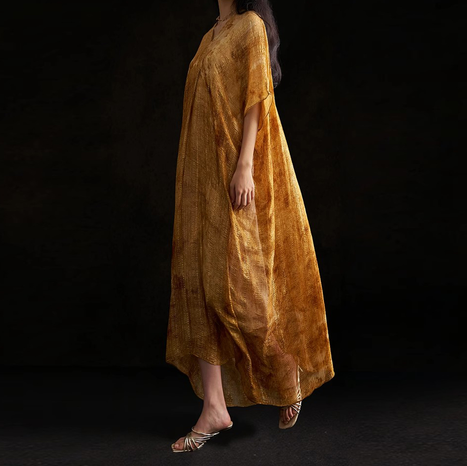 Customized Natural Dyed Long Silk Dress Manufacturer (7)