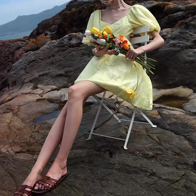 Customized Seaside Beach Dress Bowknot Backless Mini Dresses (5)