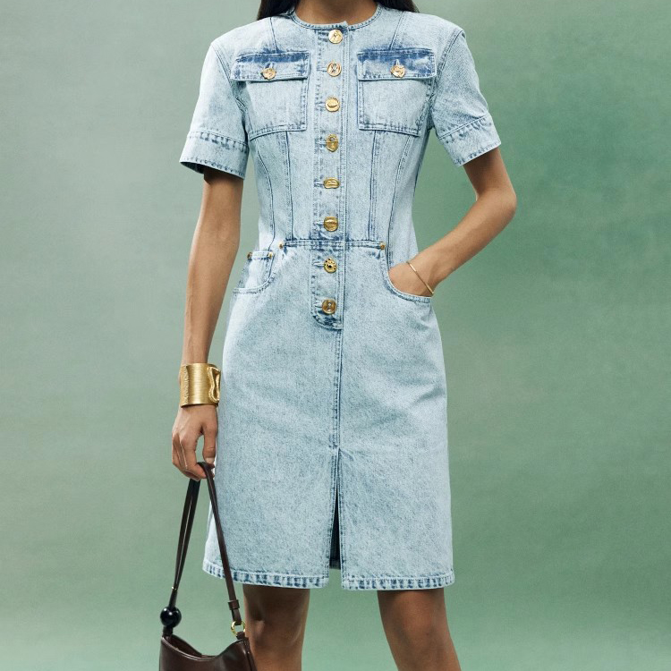 Customized denim dresses for women factory (6)