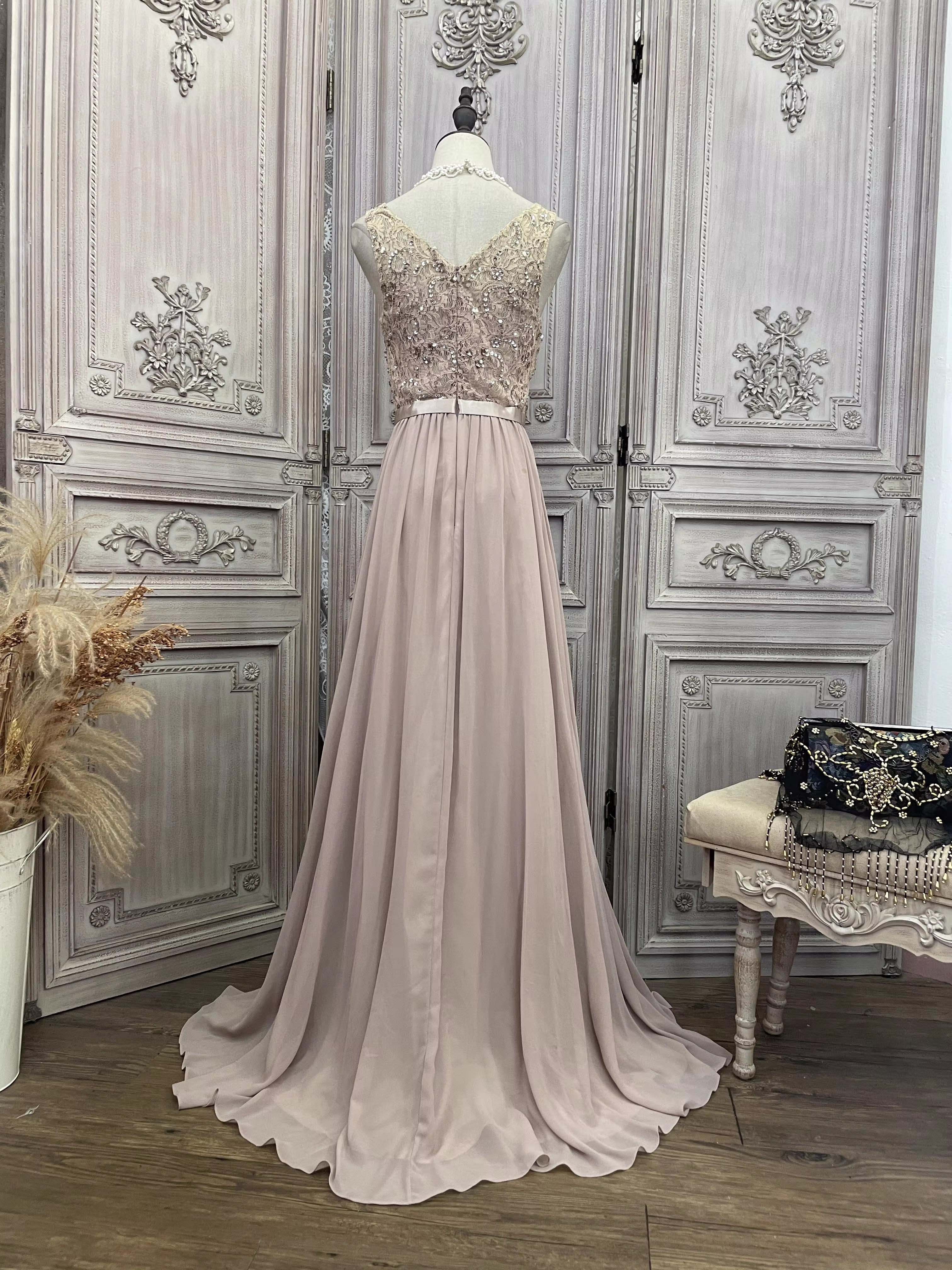 Elegant Lace Evening Gown Dress Mga Elegant na Pabrika (1)