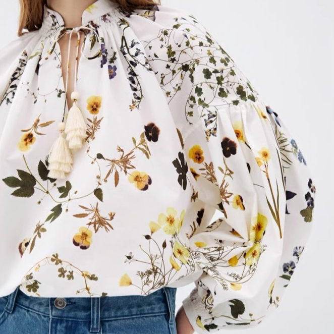 Floral Printed Blouse Top Women Manufacture (3)