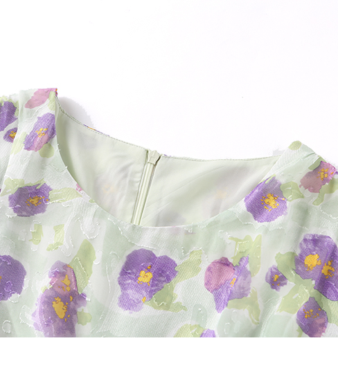 Πράσινα Casual Floral Προσαρμοσμένα Σχέδια Φορέματος (2)