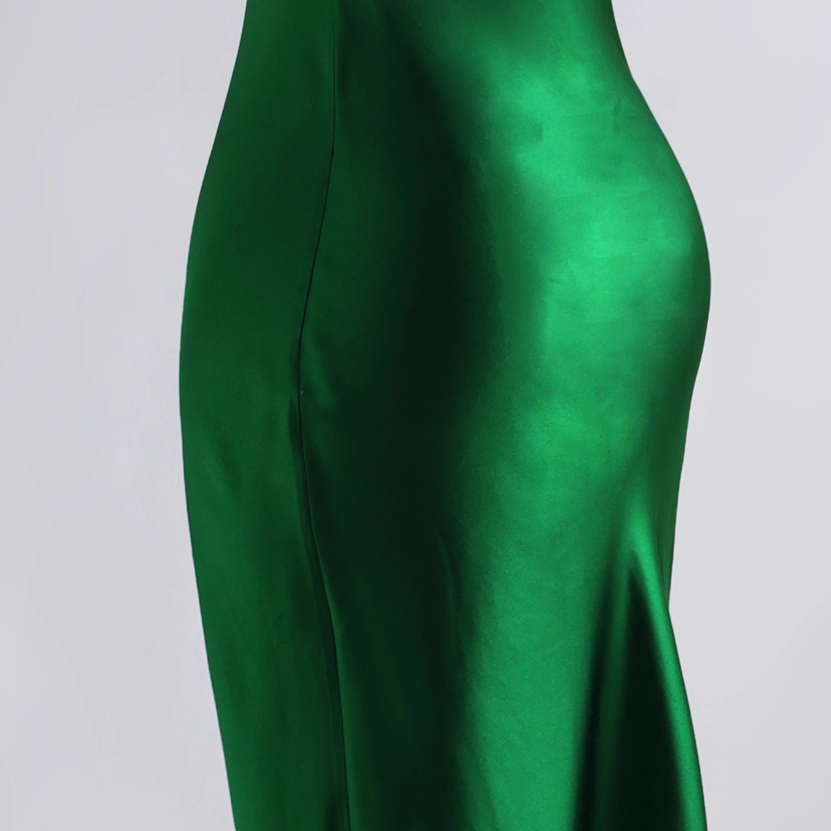 Green Mulberry Silk Slim-Fit Long Dress (6)