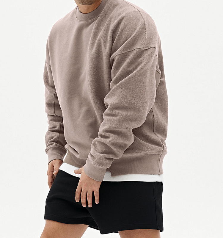 Grey Crew Neck Sweatshirt Pullover Plus Size Sport (12)
