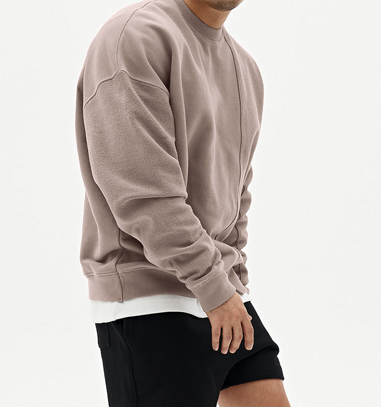 ເສື້ອຍືດຄໍເສື້ອຍືດສີເທົາ Pullover Plus Size Sport (13)