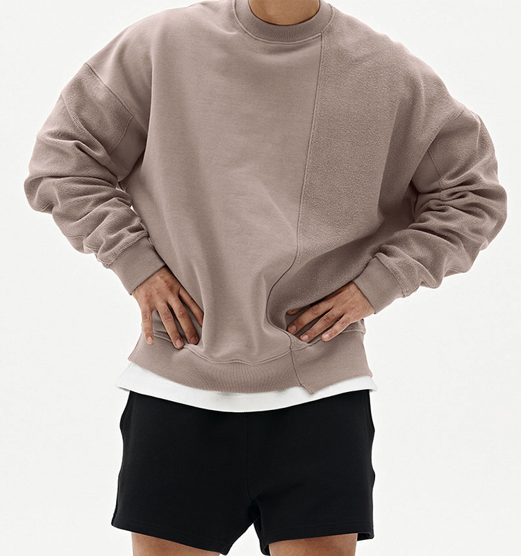 Grey Crew Neck Sweatshirt Pullover Plus Size Sport (14)