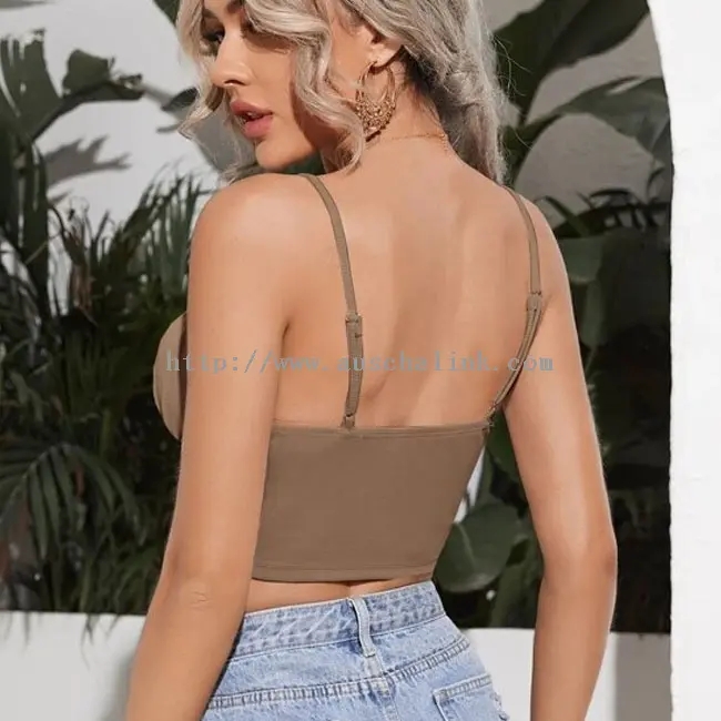 Bàrr camisole samhraidh sexy skinny Khaki (1)