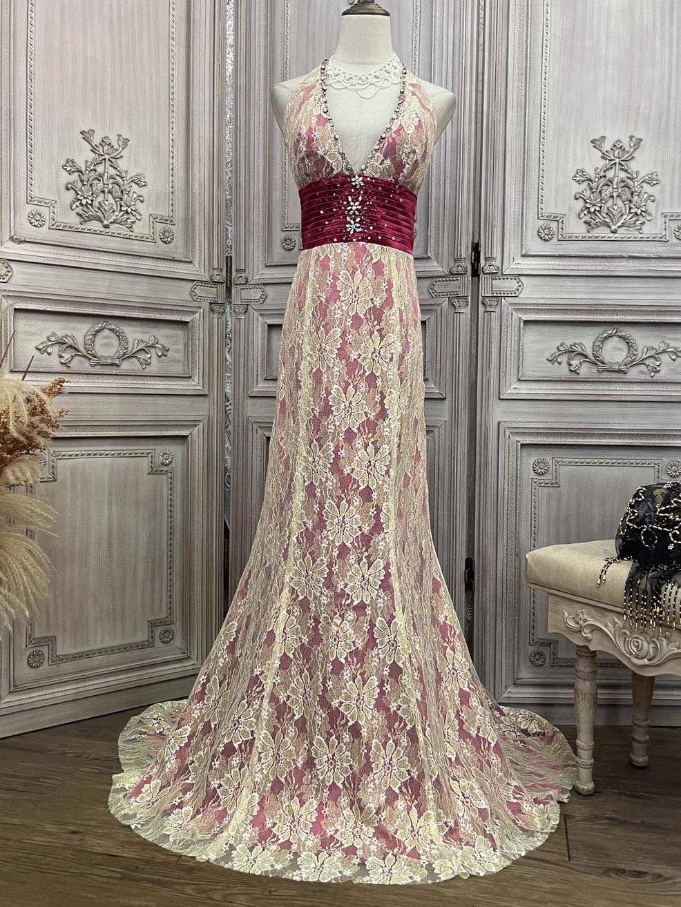Lace Long Elegant Women Dress Maker Factory (1)