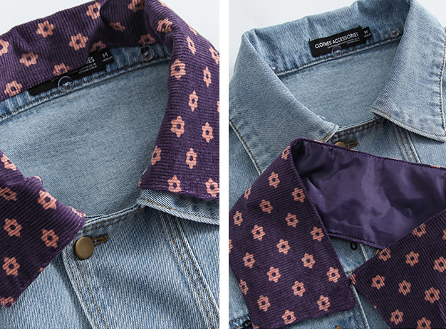 Свободная винтажная джинсовая куртка с цветовыми блоками (13)