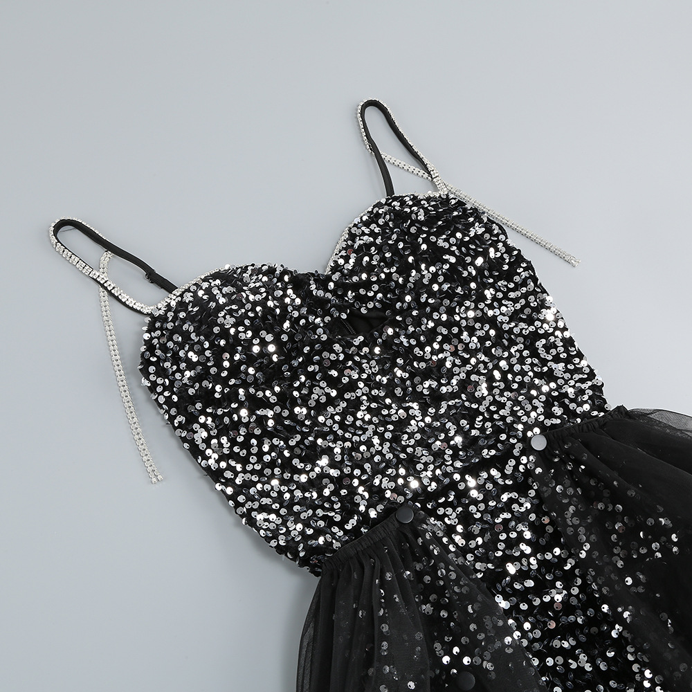 Mesh Beaded Halter Dress Manufacture (1 (8)