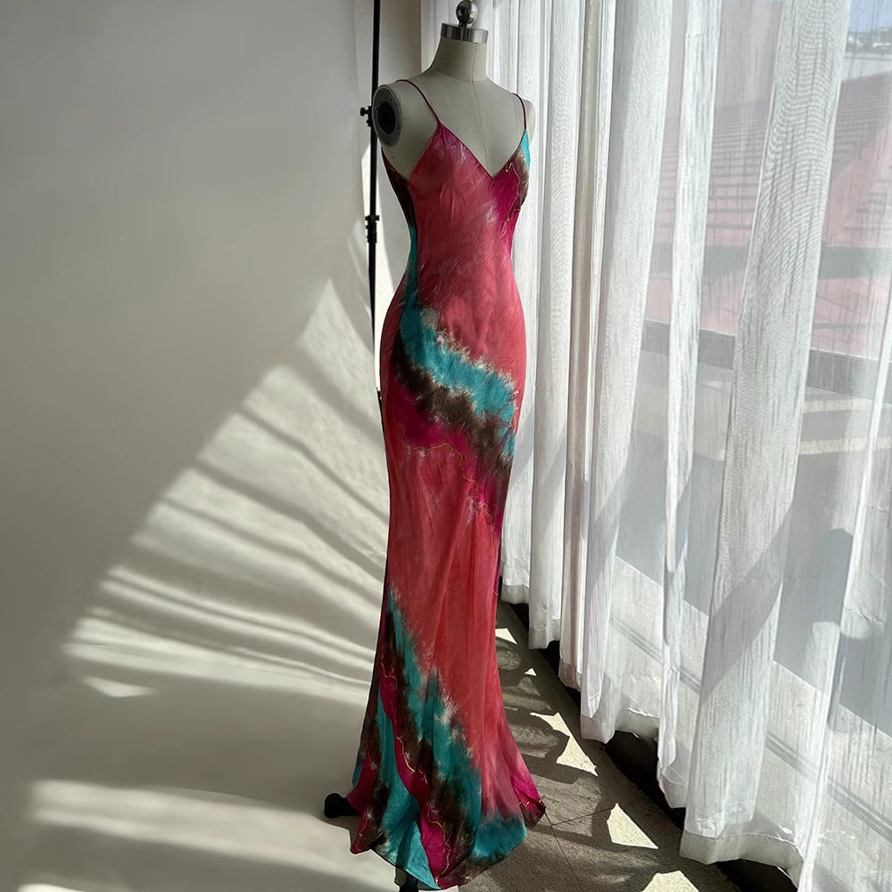 Mulberry Silk Halter Long Dress Manufacturer (4)