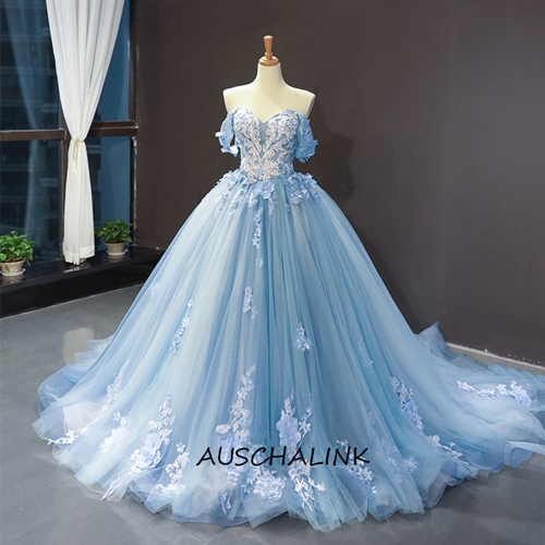 Vestido-de-princesa-azul-xeo-apliques-de-encaixe-o-ombreiro-1