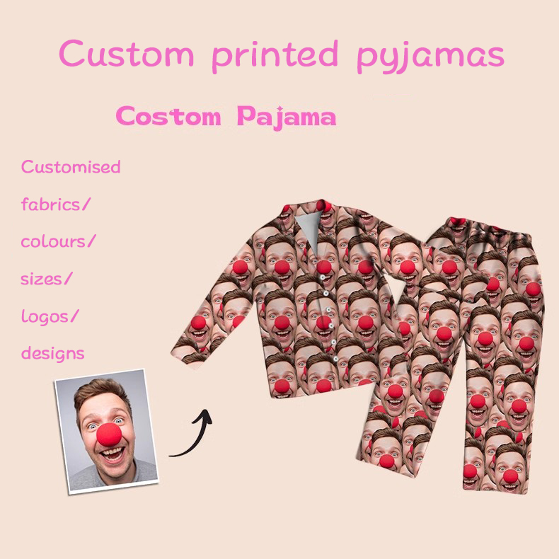 Pijamas Custom Print Logo Κατασκευαστής πιτζάμες (6)