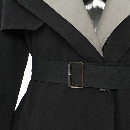 Patchwork Casual Fashion Trench Coat Jacket  (3)