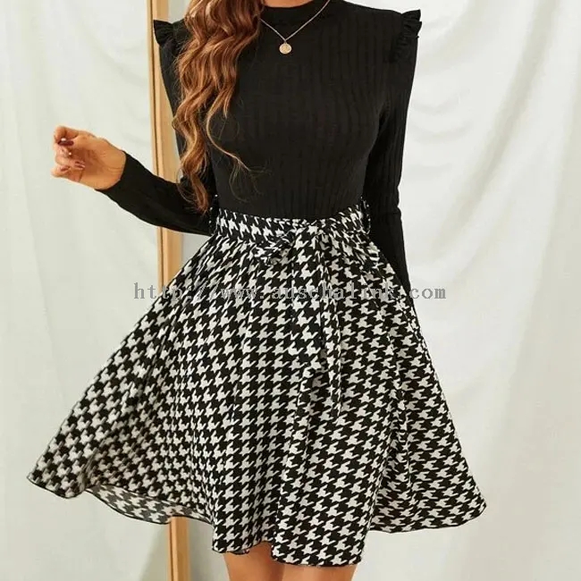 Plaid Print A-Line Pleated Short Skirt For Women (3)