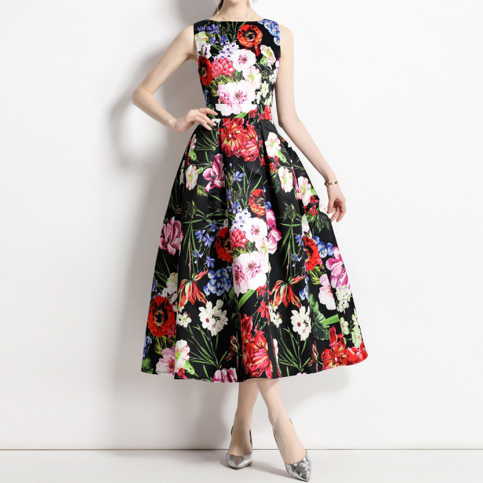 Printed Casual Elegant Dress Manufacture (1)