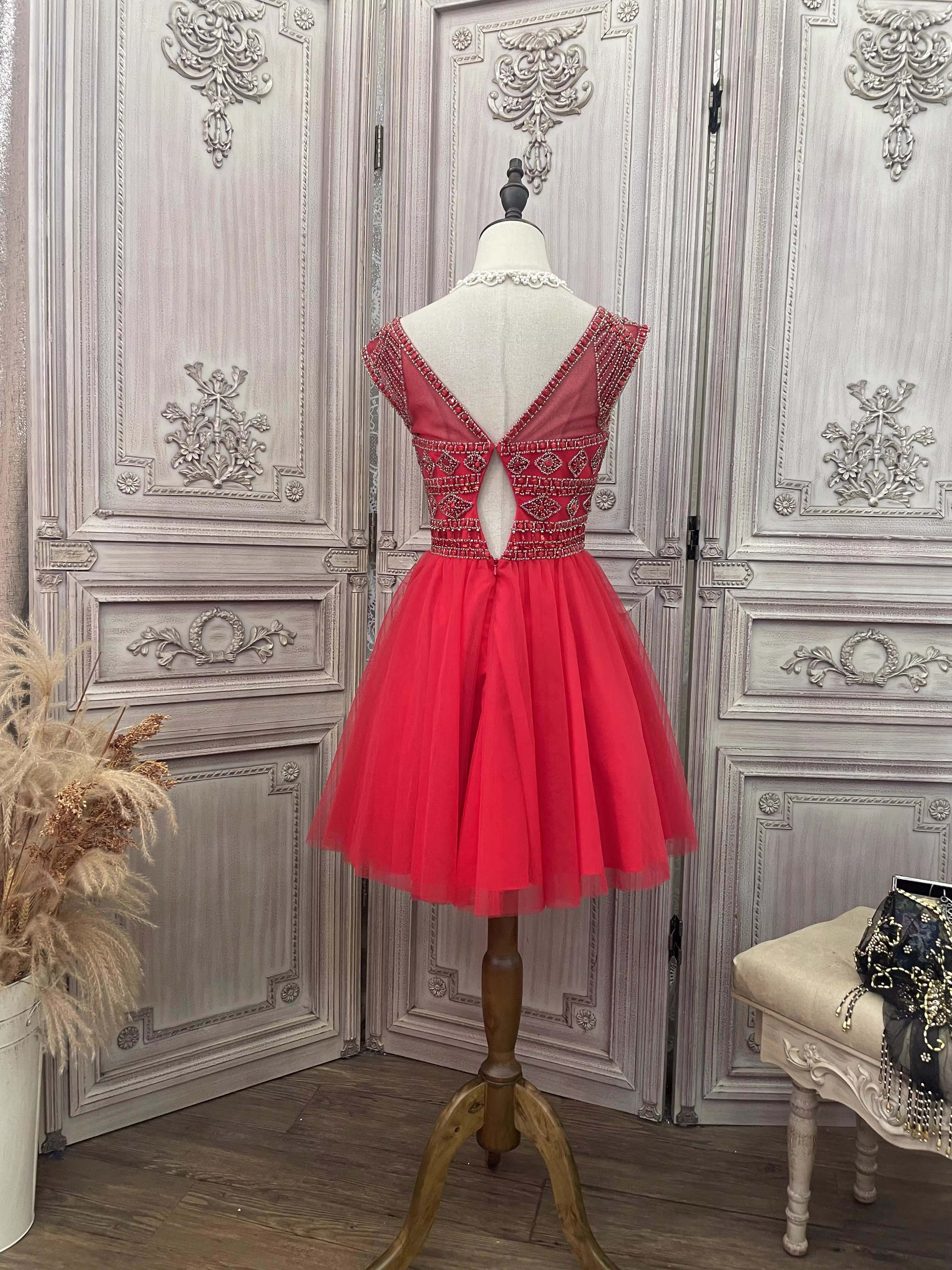 Προμηθευτές γυναικείων φορεμάτων Red Mesh Beading Plus Size (1)