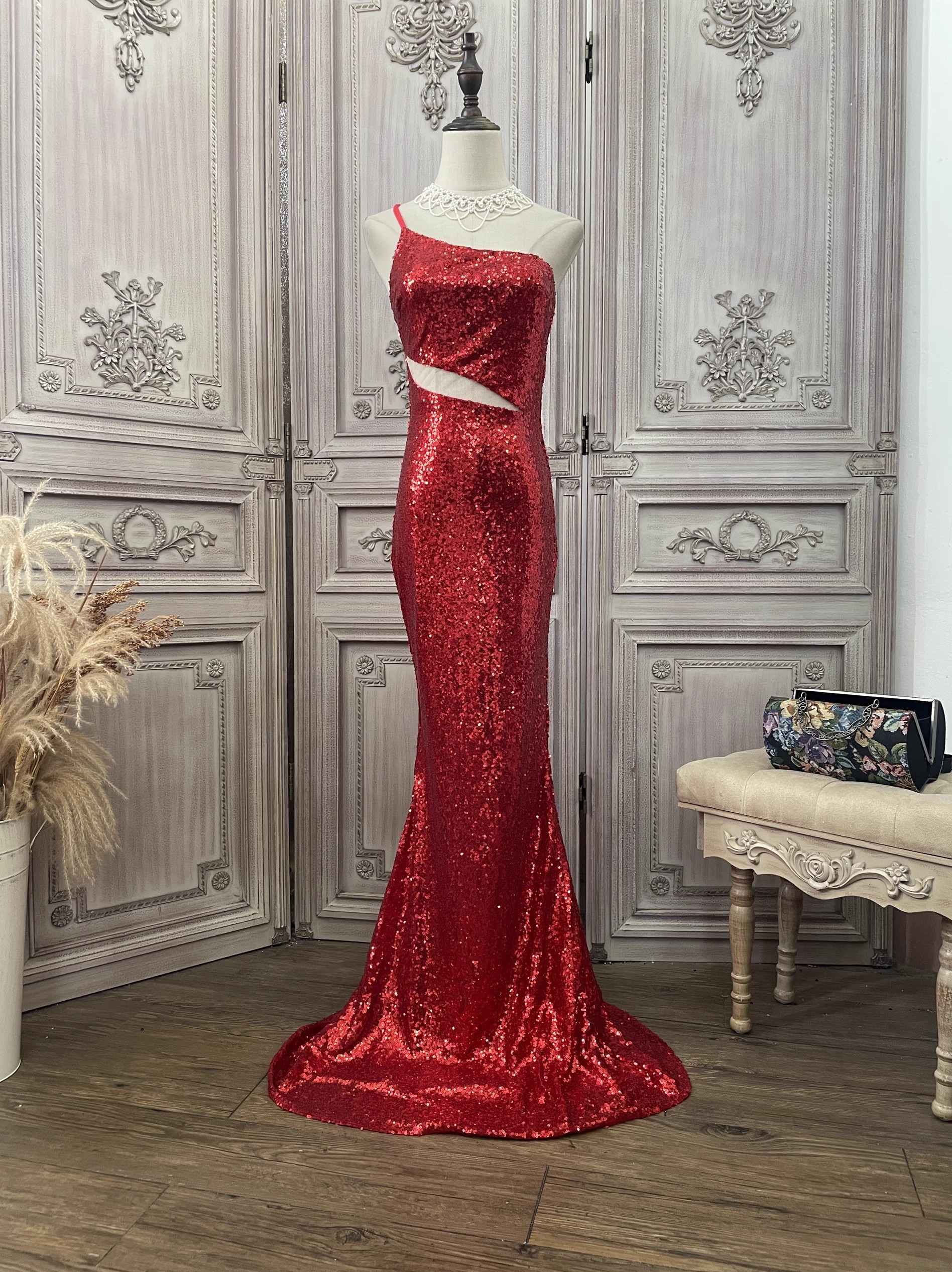 Red Sequin Long Dress Manufacturer (3)