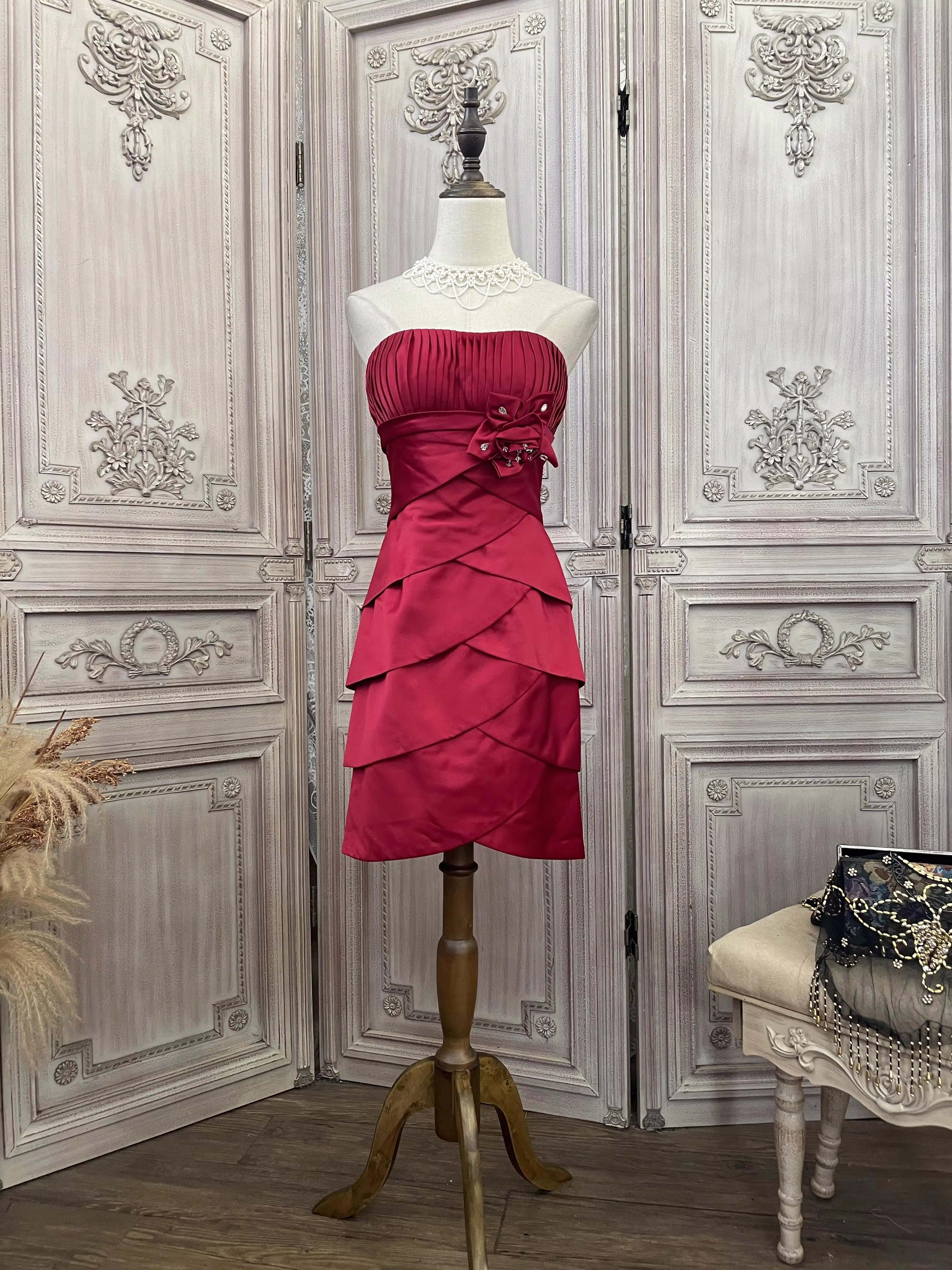 Saten Mini Famous Elegant Dress Ladies Service (3)