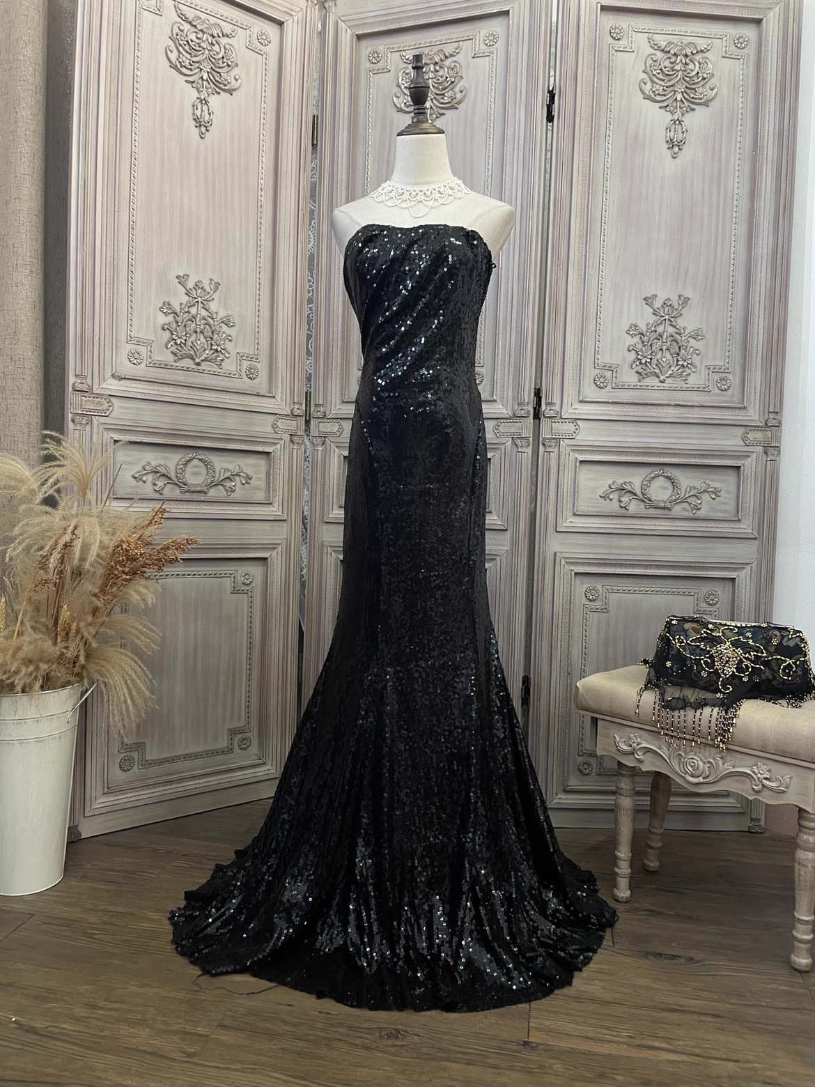 Sequin Long Fishtail High-Quality Designer Evening Dresses (3)