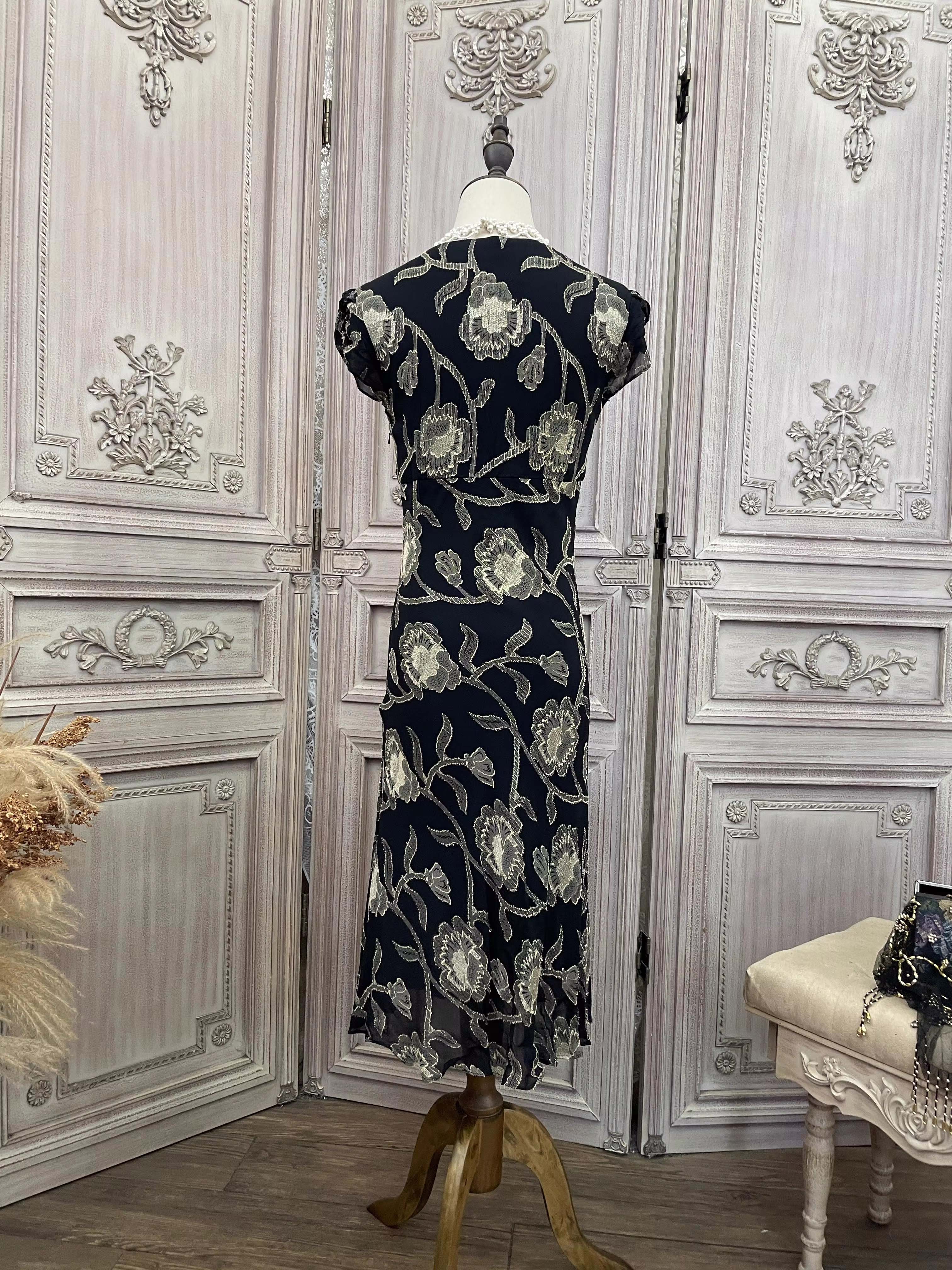 Silk Printing Discount Dresses Women Lady Elegant (2)