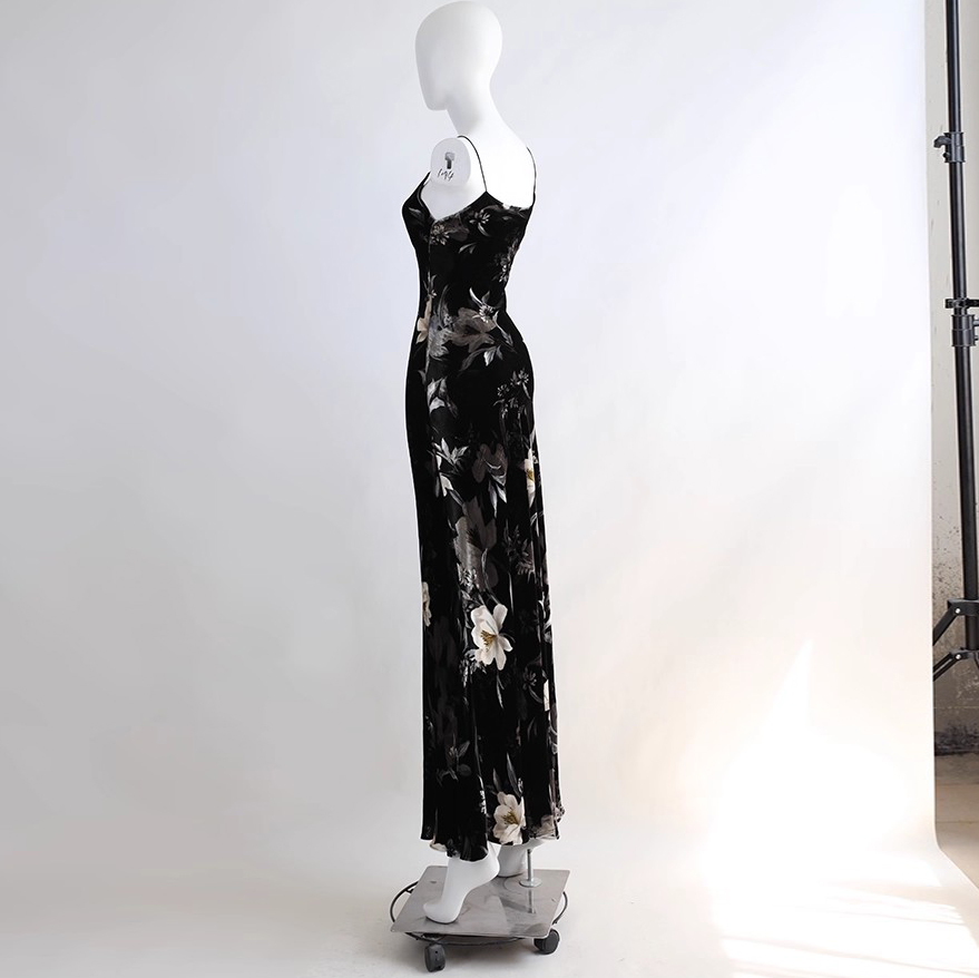 Silk Velvet Strapless Fitted Maxi Dress (4)