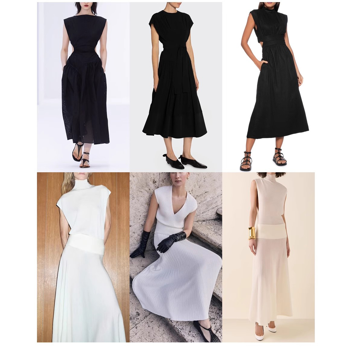 Simple White Sleeveless Long Dress (4)