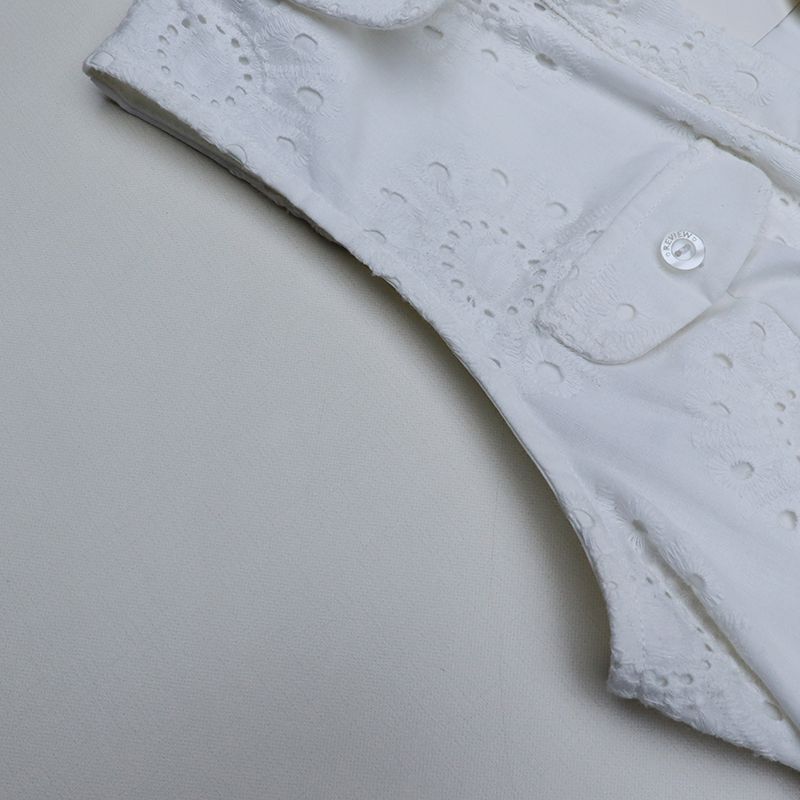 Mouwloos wit denim gilet Trend Casual effen kleur dunne jas (6)