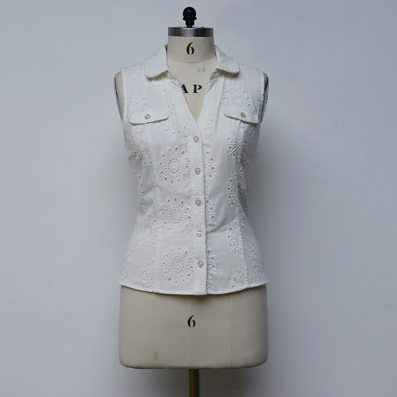 Sleeveless White Denim Waistcoat Trend Casual Solid Color Thin Coat