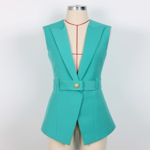 Solid Color Belted Work Bespoke Suit Design (8)