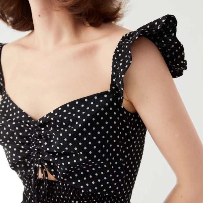 Vacation Polka Dot Printed Dress Manufacture (2)