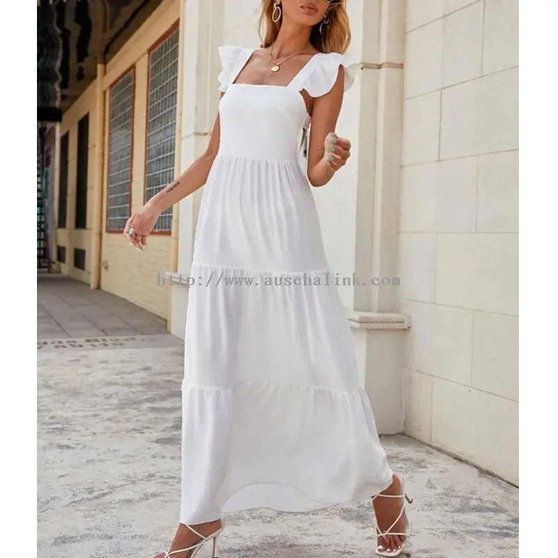 თეთრი Cami Cotton Plus Size Maxi Dress (1)