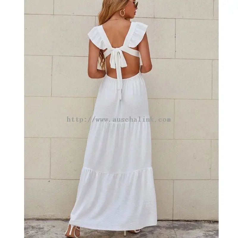 لباس ماکسی سایز پلاس کامی سفید (3)